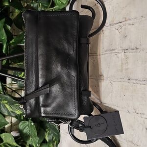 Day & Mood NWT Black Leather Pine Wristlet/Clutch